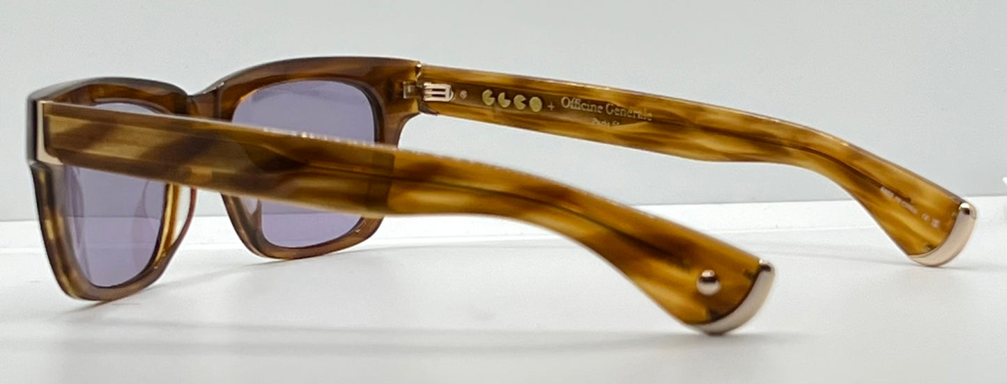 GARRETT LEIGHT x Officine Générale 118 DB-Limited Collab w/New, Custom Solid Violet Lenses-Unworn