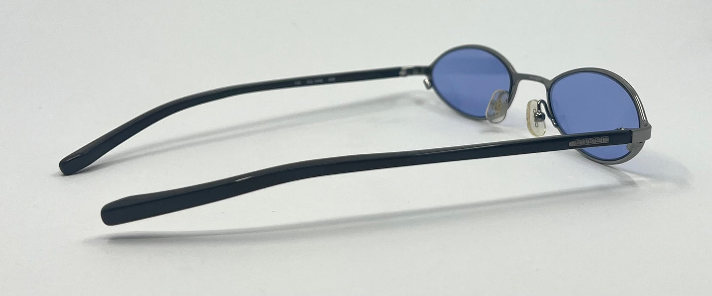 Gucci GG1668 836 Y2K Vintage Oval Sunglasses w/New Custom Light Blue Lenses