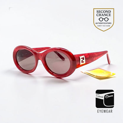 Fendi SL 7555 Z02-Red Logo-VINTAGE Sunglasses Made in Italy-Unworn