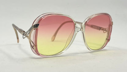 Luxottica Vintage Oversized Sunglasses-with New Rose/Lemon Custom Lenses