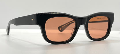 Garrett Leight California Optical WOZ BK Sunglasses–Black Frame-Cherry Tinted Lenses– Brand New-Full Kit