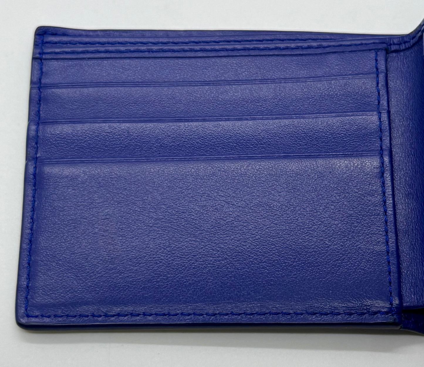 Versace Blue & White Logo Bifold Wallet-Made in Italy-Authentic