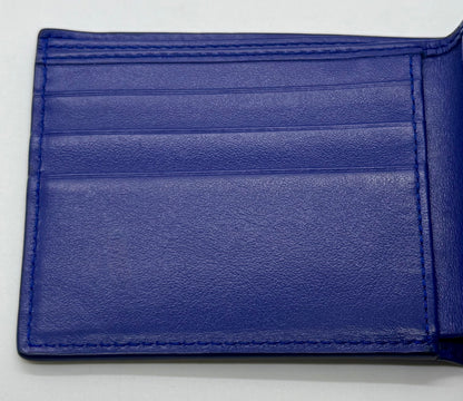Versace Blue & White Logo Bifold Wallet-Made in Italy-Authentic