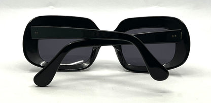 Vintage Rhinestone Sunglasses-Oversized Black Crystal Couture Rare-Made in France