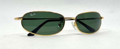 Ray-Ban RB8020 ORBS 001 Gold Oval Sunglasses-Green G-15 Glass-59mm-Italy