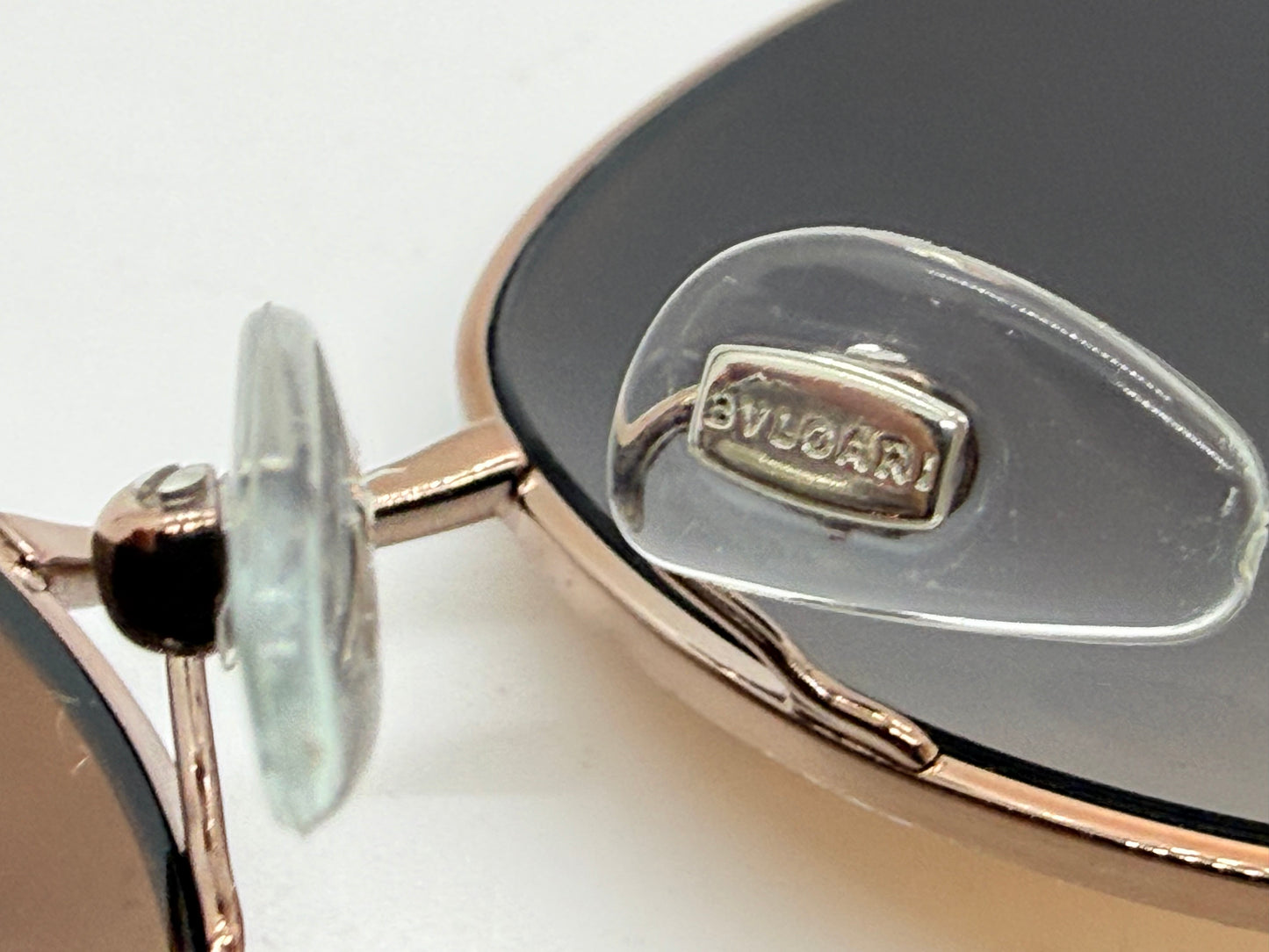 BVLGARI 6025-B Sunglasses-Crystal Temple-Brown Gradient Lenses-Unworn-Italy-60mm