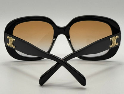 Brand New-Custom CELINE CL50106i 001 Sunglasses | Black with Amber Gradient Berko’s Designs Lenses