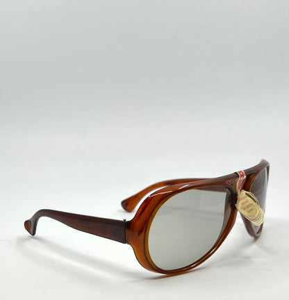 The 70s|80s Italian Sunglasses – Unworn Vintage Aviator Amber Acetate-Org. Lenses