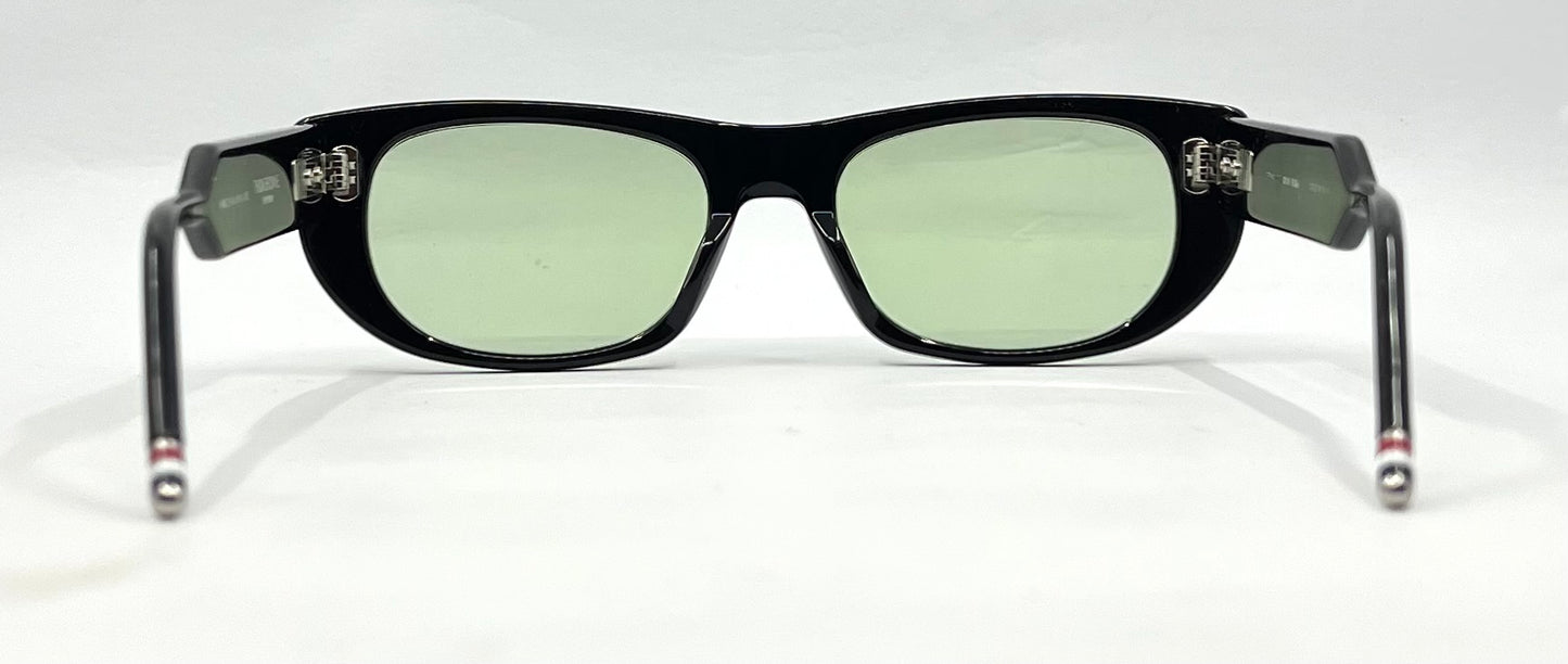 Thom Browne TBX417-53-01 Black Sunglasses-New Day/Night Green Custom Lenses-Unworn