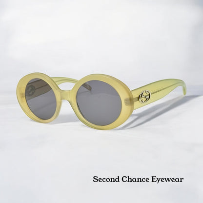 Vintage NOS Gucci GG2410/S 5BY Pale Yellow Round Sunglasses – Iconic 90s Revival