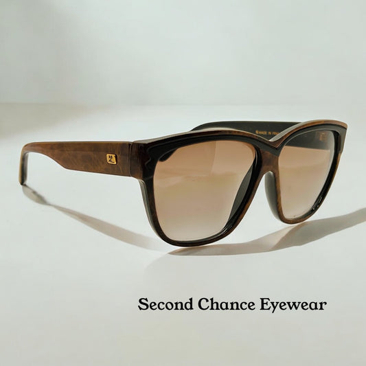 Vintage Courrèges Paris Sunglasses Model 8693-9 C56 - NOS, Made in France, Brown Tortoiseshell Frame with Gradient Lenses