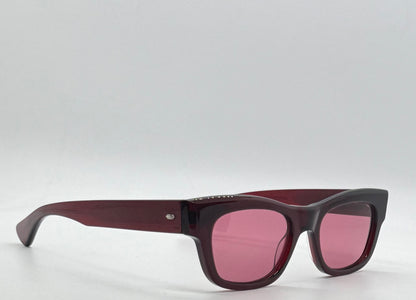 Garrett Leight WOZ MER 49[]21-Merlot Lilac Lens Sunglasses-New/Unworn-Full Kit