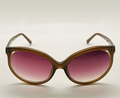 VINTAGE NOS Linda Farrow Luxe Sunglasses – Brown Frame with Gradient Purple Lenses, Model LF10205A