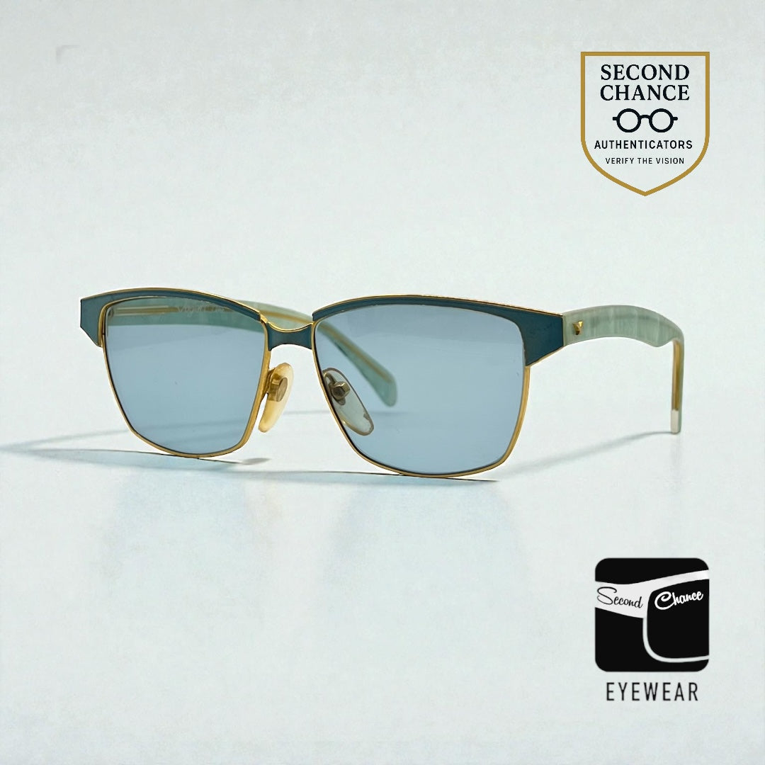 Vogart Line Mod 669 Vintage Deadstock Sunglasses Italy Custom Blue Lenses
