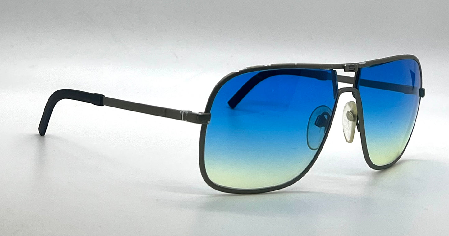 Silhouette M 8500 Vintage Navigator Sunglasses-New Custom Blue Gradient Lenses