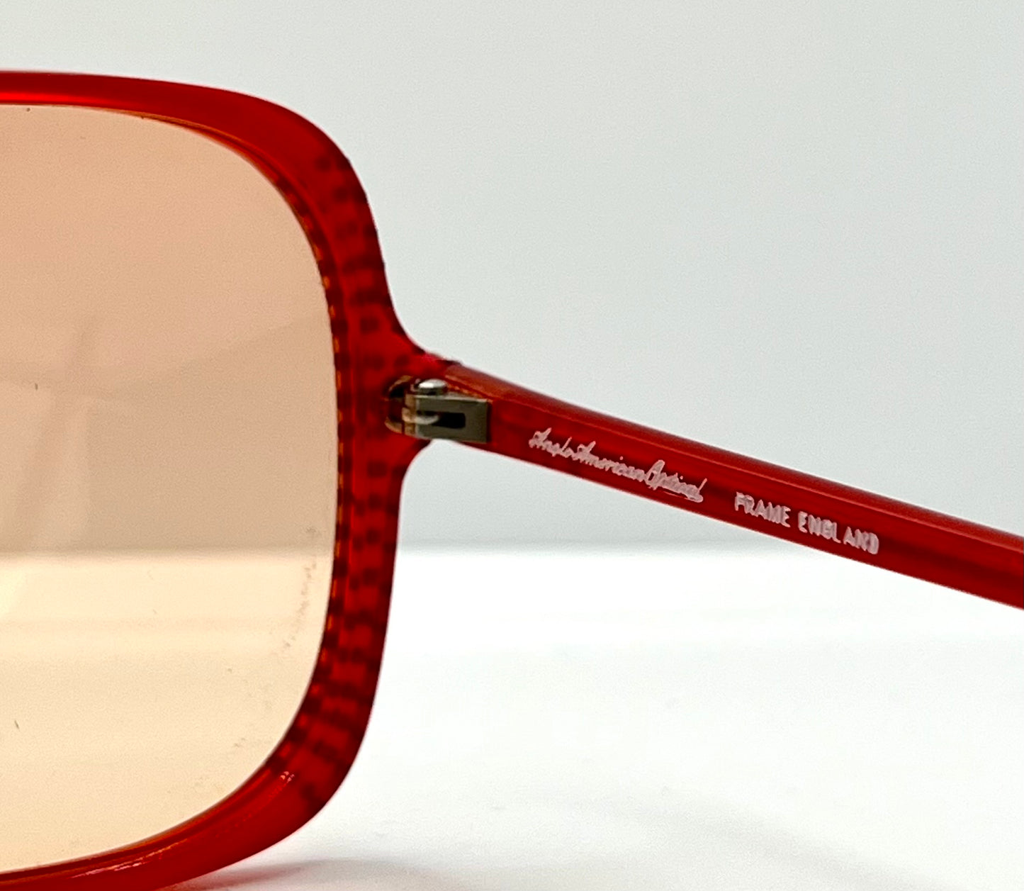 Anglo American Eyewear MOD. 11560X 20 – Red Oversized Sunglasses-Deadstock – All Original – Made in England