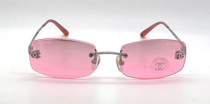 Chanel 4002 124/58 Vintage Y2K Rimless CC Pink Sunglasses-Unworn/Original/Italy