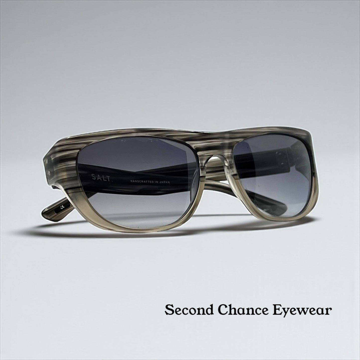 SALT. Polarized Sunglasses- Striated Grey Acetate-Japan-Unworn/Deadstock
