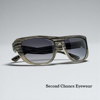 SALT. Polarized Sunglasses- Striated Grey Acetate-Japan-Unworn/Deadstock