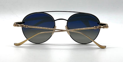 Chrome Hearts Bubba-A Black Gold Titanium ZEISS Aviator Sunglasses Case Cloth Japan