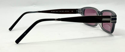 Garrison Perspectives-GP1208 Grey Crystal Y2K Sunglasses-New Solid Mauve Custom Lenses