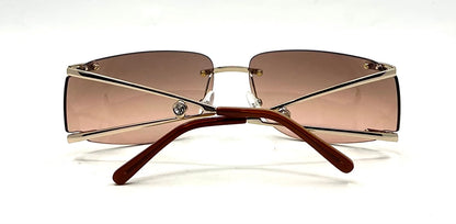 Basile RA4307 Rimless-VINTAGE Sunglasses 68mm Italy Shield Y2K Designer