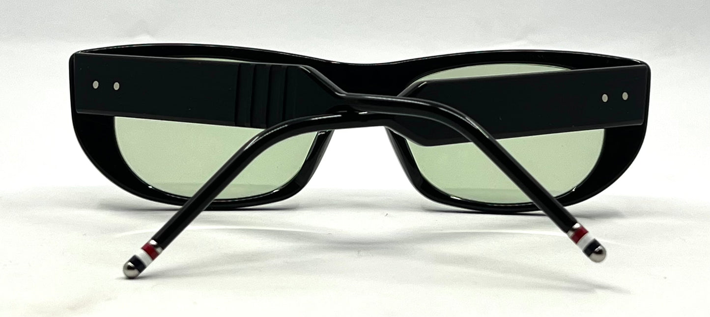 Thom Browne TBX417-53-01 Black Sunglasses-New Day/Night Green Custom Lenses-Unworn