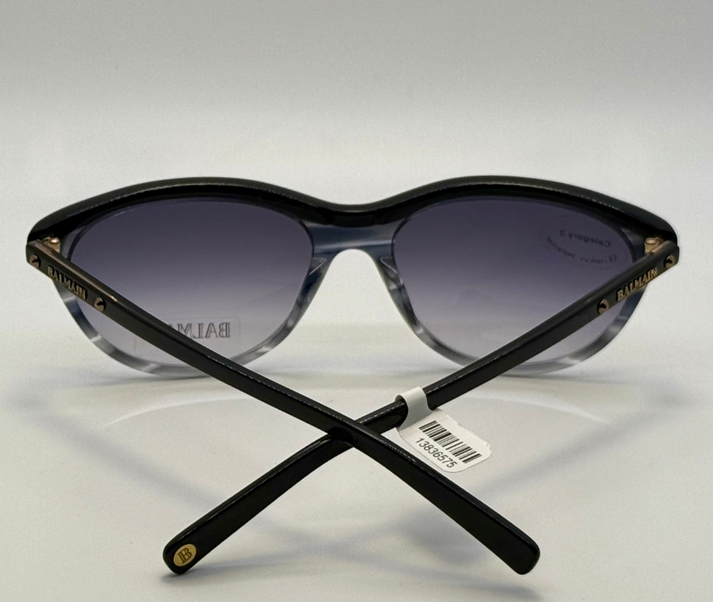 BRAND NEW/UWORN Deadstock Balmain BL 2007 Sunglasses – Made in France, Black/Smoky Grey