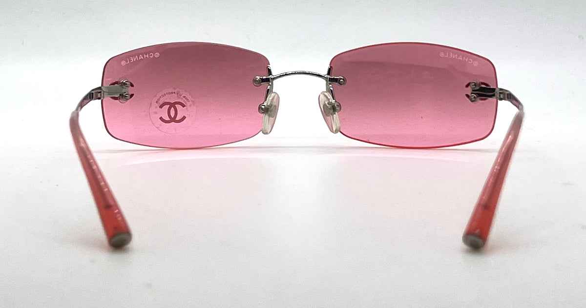 Chanel 4002 124/58 Vintage Y2K Rimless CC Pink Sunglasses-Unworn/Original/Italy