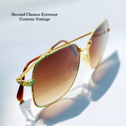 Neostyle ACADEMIC 435 (153) Sunglasses w/New Custom Tobacco Gradient Lenses-Deadstock