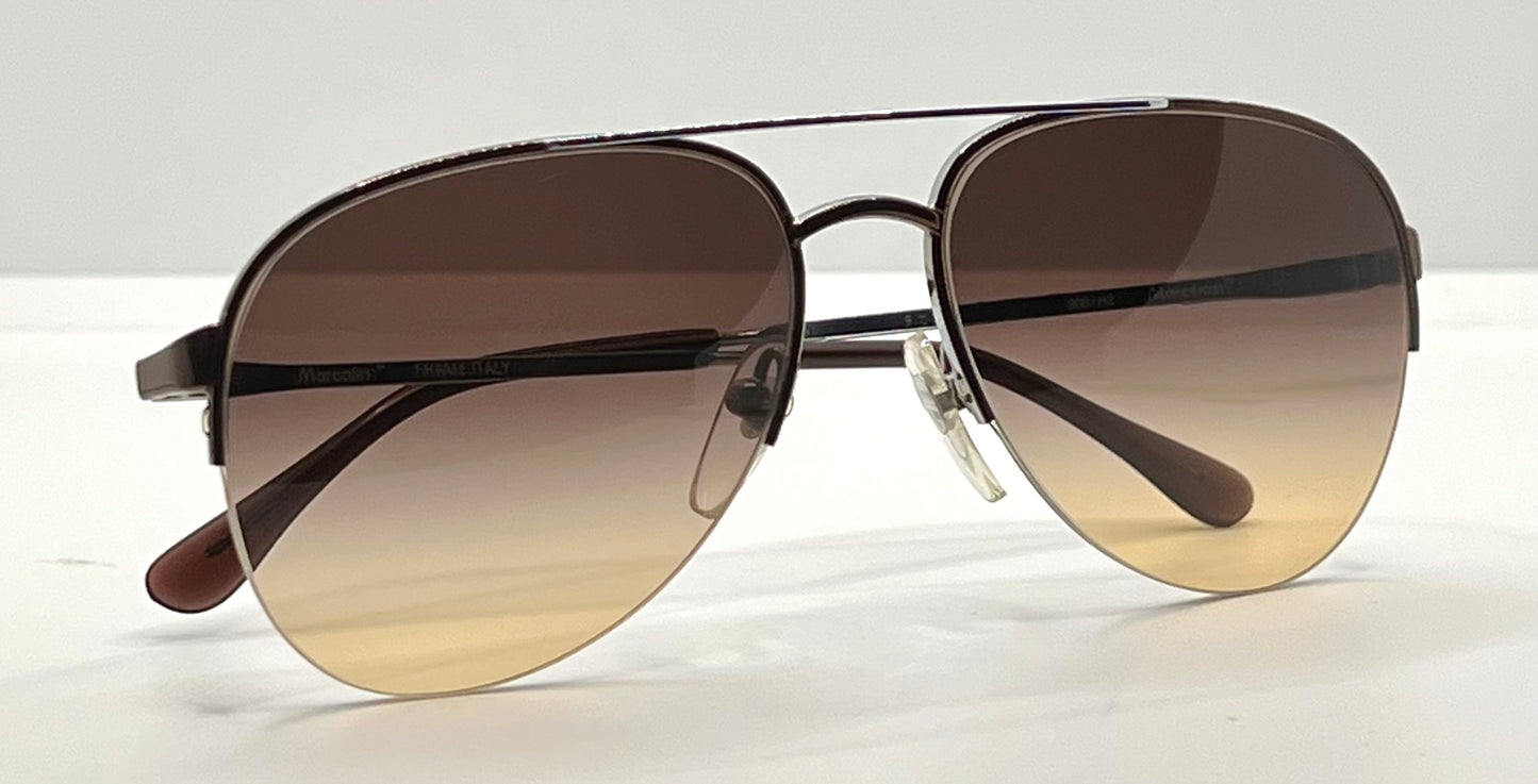 Marchon Marcolin 908/H2 Half-Rim Sunglasses w/New Custom Tobacco Gradient Tinted Lenses
