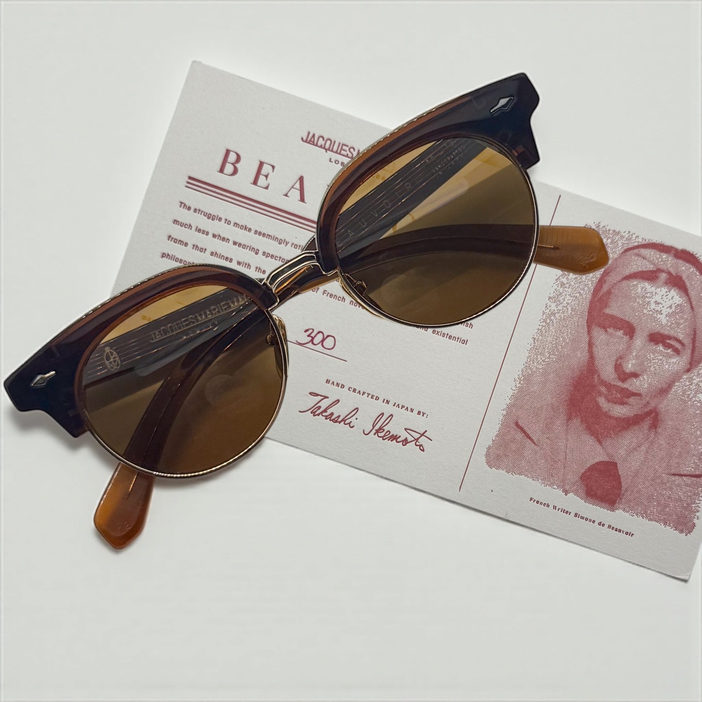 JACQUES MARIE MAGE X BEAUVOIR in COFFEE-New Solid Tobacco Custom Polarized Lenses-Ltd. 300 pcs.-FULL KIT