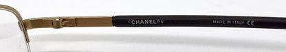 Chanel Gold Semi-Rimless Vintage-Eyeglasses 50-19 Unworn Italy