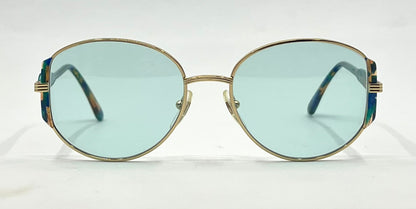 Maurice St Michel Vintage Italian Sunglasses-New Solid  Aqua Custom Tinted Lenses