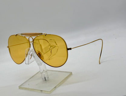 B&L Ray-Ban Shooter Arista Gold 62-8 Ambermatic USA Vintage Sunglasses Case