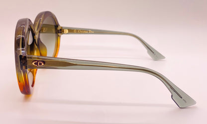 Christian Dior Bianca LGPHA Green-Orange Gradient Optyl Sunglasses-Vintage Elegance-FULL KIT