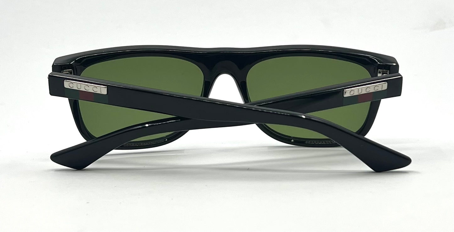Gucci GG1117O 001 Black w/ Original Green Lenses – Made in Italy