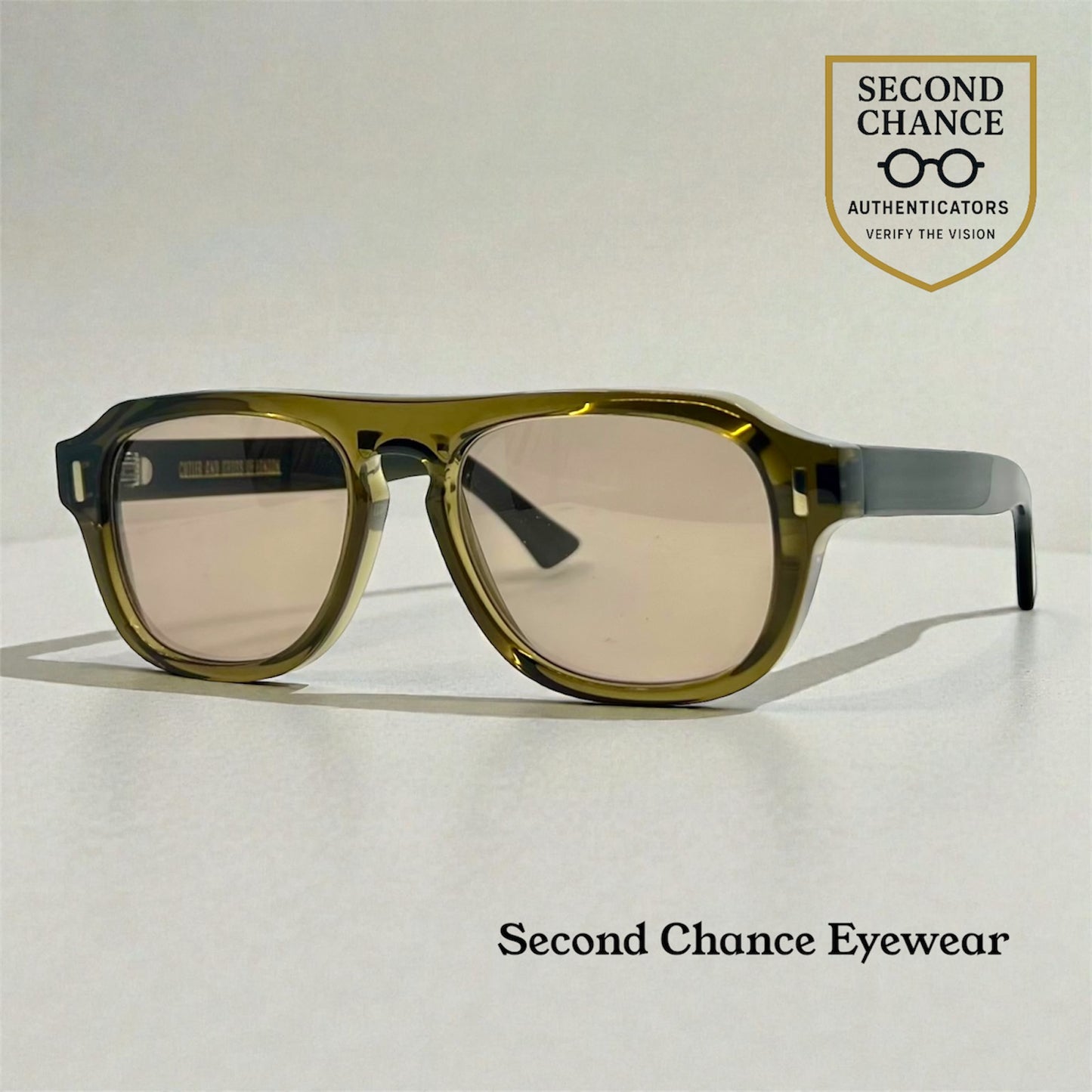 Cutler and Gross 1819 Olive Sunglasses 55-17 Handmade Italy | New Custom Lenses | Full Kit