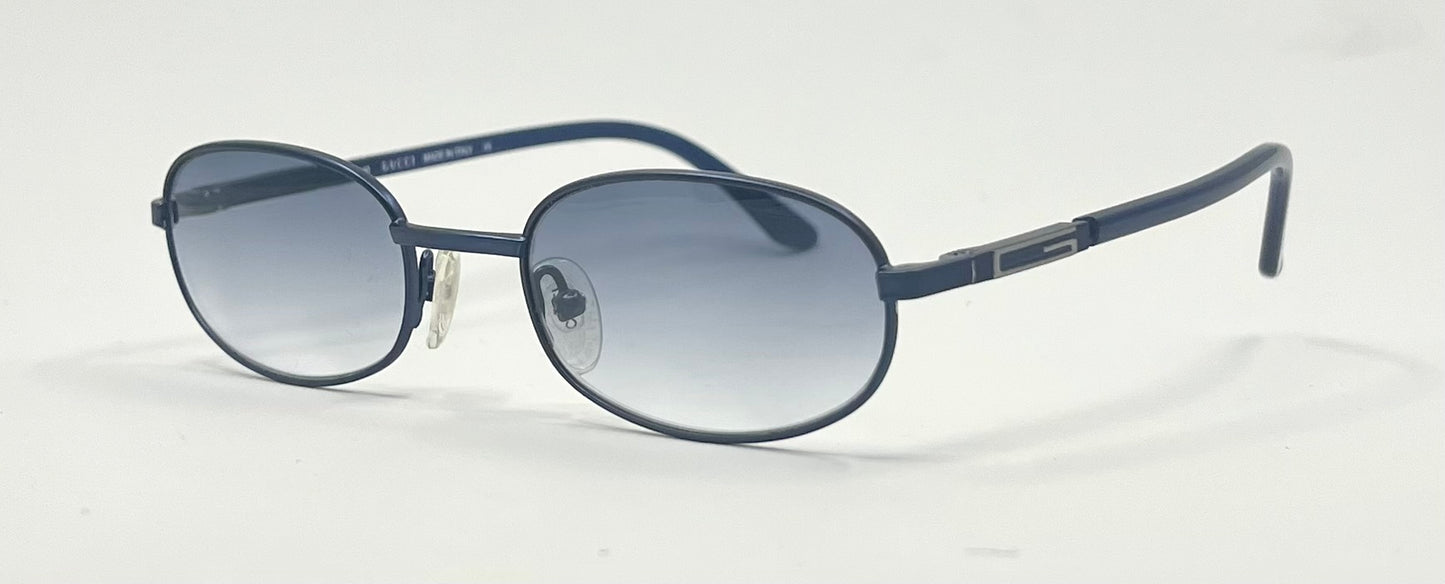 Gucci GG1374 6XG Blue Oval Y2K Sunglasses-New Gradient Custom Lenses-UNWORN