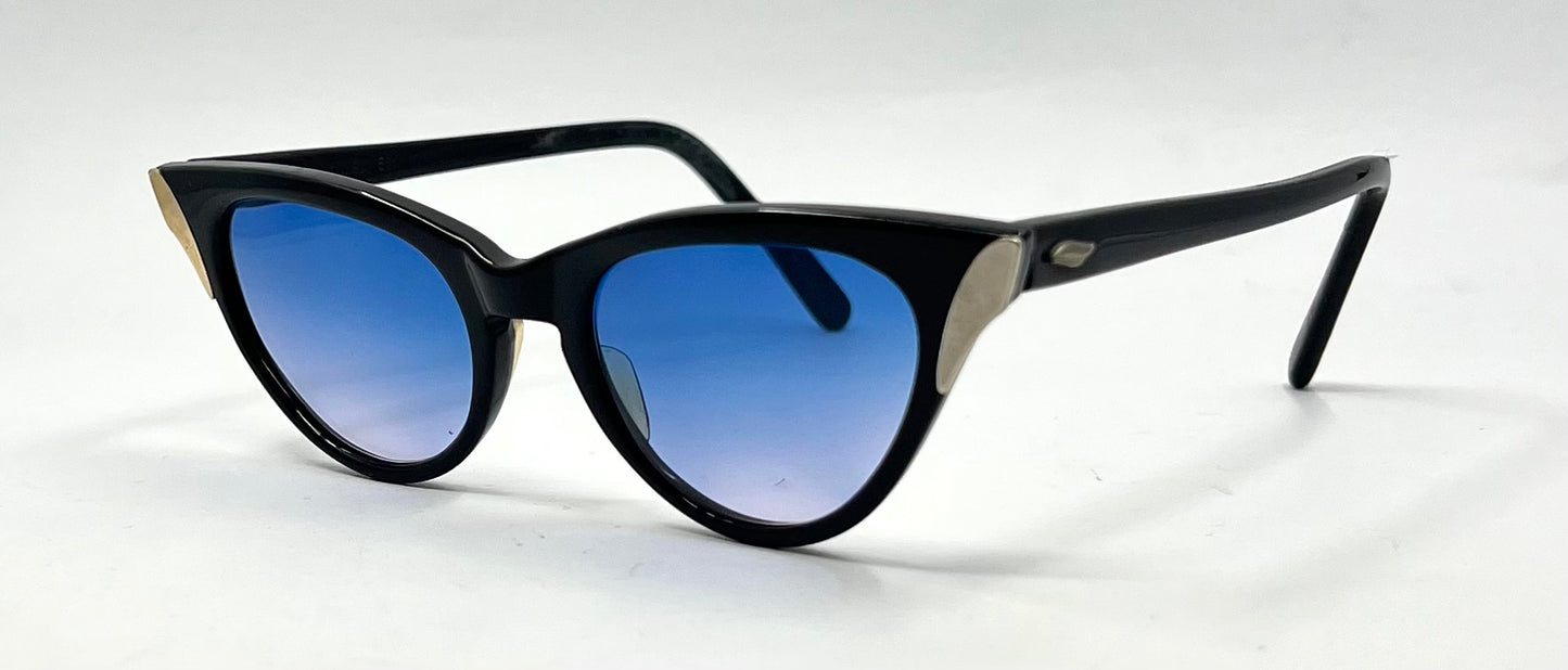 SRO VINTAGE Cat-Eye Sunglasses USA Made-New Blue Gradient Custom Lenses