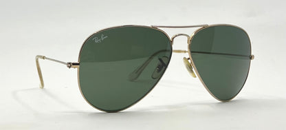 Ray-Ban Aviator Classic RB3025 Gold G-15 58mm Deadstock Unworn Full Kit