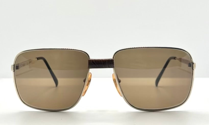 Vintage GEHAMI Mod. 500 Sunglasses Germany 54-22 Gold Frame Brown Lenses NOS