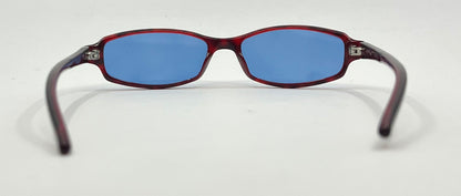 Gucci Oval Burgundy Sunglasses-New Solid Blue Second Chance Customs Lenses-Unworn