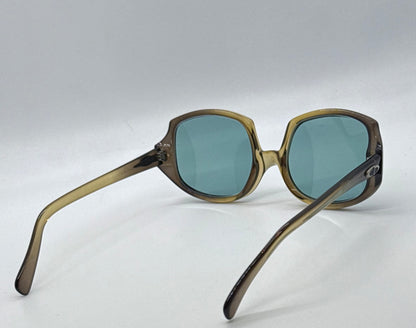 Christian Dior 644 Vintage 1970s Sunglasses w/New Aqua Solid Custom Lenses-NOS