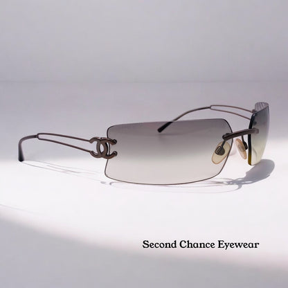 AUTHENTIC CHANEL CH4047 c.1708G 62MM RIMLESS SUNGLASSES-ITALY-AUTHENTIC