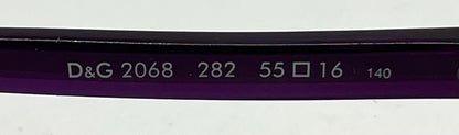 D&G 2068 282 Deadstock Y2K Full-Rim Sunglasses Violet Lenses-55mm-Italy