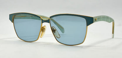 Vogart Line Mod 669 Vintage Deadstock Sunglasses Italy Custom Blue Lenses