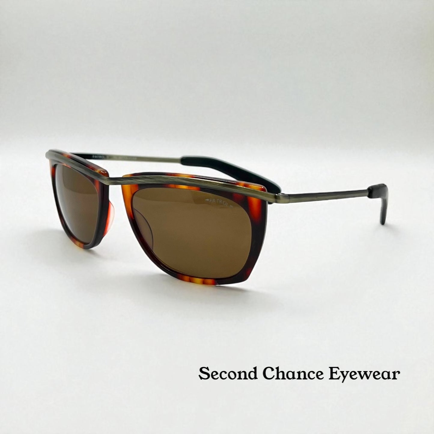 Patrol 9 Vintage Tortoise Sunglasses by Metalflex-Deadstock/Unworn-Italy