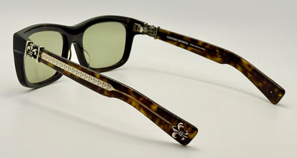 Brand New Chrome Hearts “MYDIXADRYLL” Sunglasses Tortoise Frame w/.925 Sterling Silver-Made in Japan