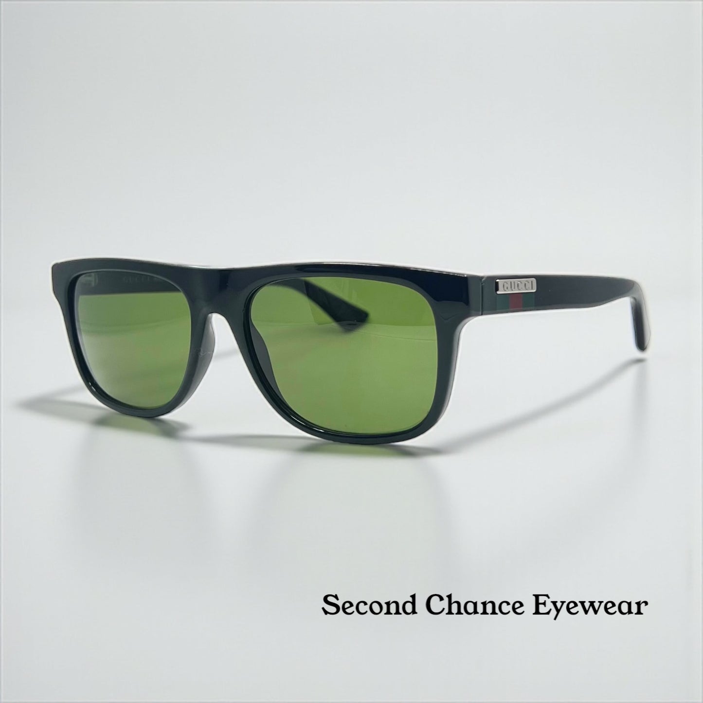 Gucci GG1117O 001 Black w/ Original Green Lenses – Made in Italy